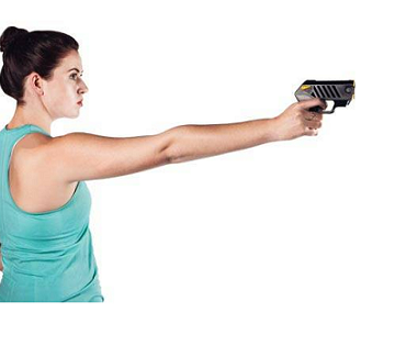woman holding taser pulse
